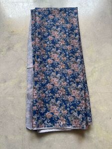Floral Print Fabric - Blue & Pink