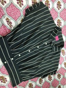 Striped Button-Down Top