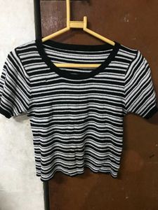 Striped Knit Crop Top