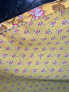 Yellow &amp; Red Printed Dupatta