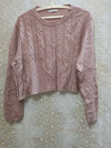 Pink Knit Crop Sweater