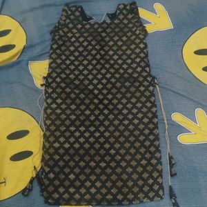 Elegant Black & Gold Kurti Handmade