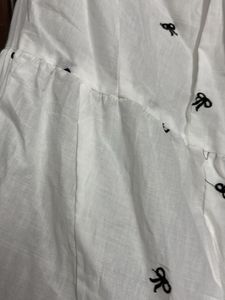 White  Skirt with Black Bows