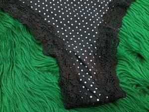 Black Polka 💞Dot Lace Thong