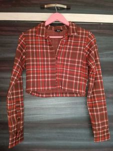 Red Plaid Crop Top