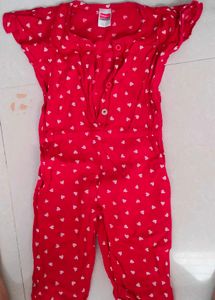 Babyhug original red colour jumpsuit 3 to 4 years