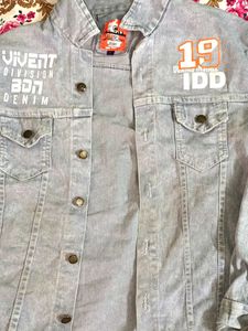 Light Wash Graphic Denim Jacket