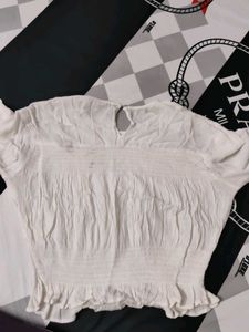 White Smocked Top