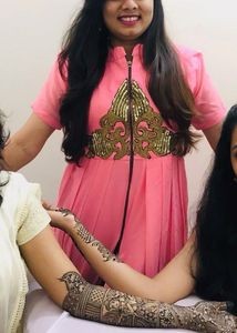 Designer Dhoti Style Long Pink Kurta Dress