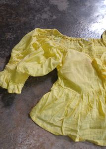 Yellow Puff Sleeve Top