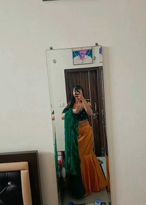 Embroidered Green Velvet Blouse