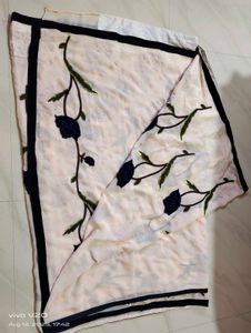 Elegant Floral Embroidered Saree