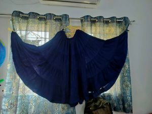Flowy Blue Navratri Skirt