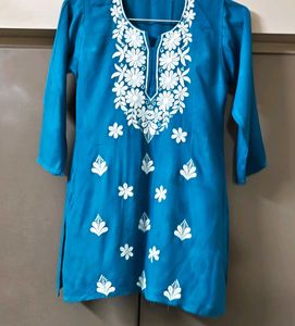 Blue Embroidered Kurta