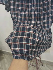 Plaid Mock Neck Top