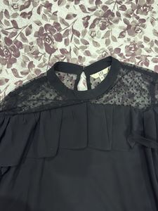 Elegant Black Ruffle Blouse
