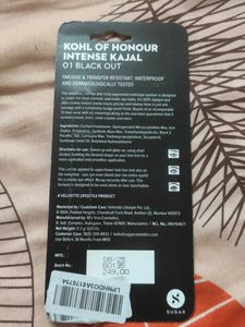 Sugar Cosmetics Intense Kajal(Shade 01 Black Out)