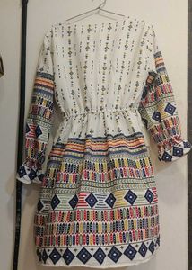 Patterned White Dress
