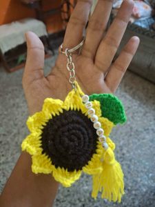 Crochet Sunflower Keychain
