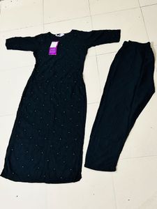 Black Kurti Pant Set