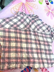 Pink Plaid Button-Up