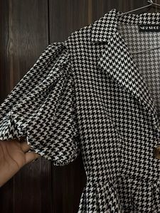 Houndstooth Peplum Top