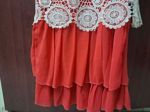 Korean - style lace chiffon Mini Dress