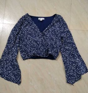 crop top with bell sleeve