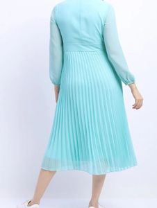 Pleated Chiffon Dress