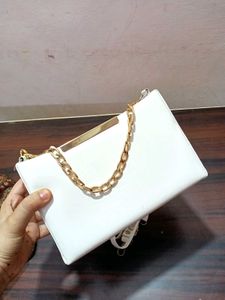 White Clutch with Chain