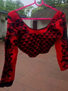 Red & Black Blouse