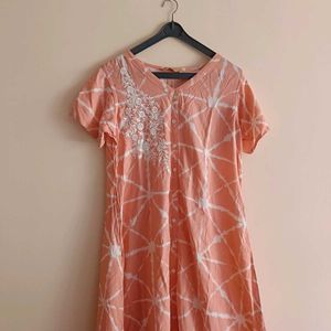 Peach kurta frm mohr