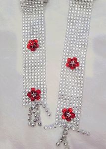 🥳beautiful Attractive Silver Colour Lace