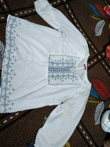 White Embroidered Blouse