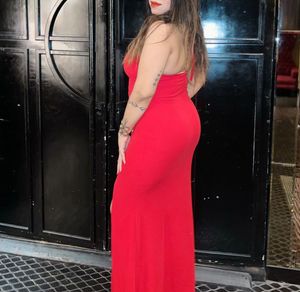 Beautiful Red Maxi Slit Dress