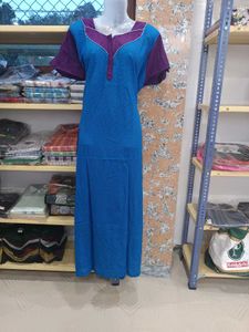 Blue cotton nighty