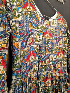Traditional Multicolor Embroidered Long Dress