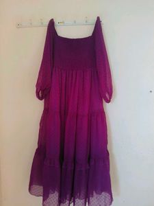 Purple Polka Dot Maxi Dress