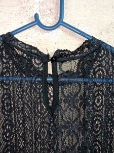 Partywear See-through Lace Mini-Dress Black 🖤