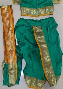 Maharashtrian Girl Lavni Costume with, Green Color