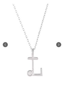 Real 925 Silver Chain + L Alphabet Pendant