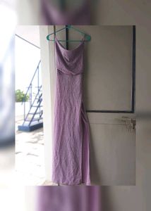 Purple Lace-Up Back Dress