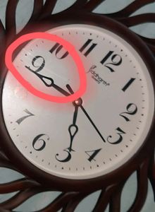 Beautiful Wall Clock Antoque Wooden Type Finishing. Made Of Fiber