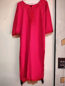 Pink Embroidered Kurti