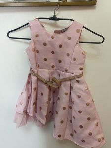 Pink & Gold Polka Dot Dress