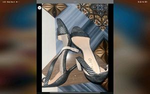 Striped Heeled Sandals