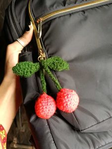Cute Crochet Cherry Key Chain