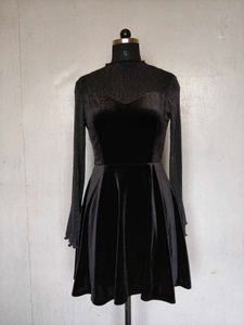 Black Velvet Sparkle Party Dress