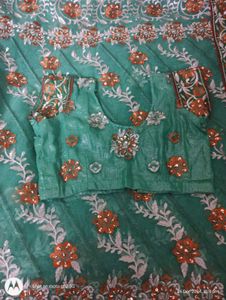 🔥 Green Net Saree 🔥