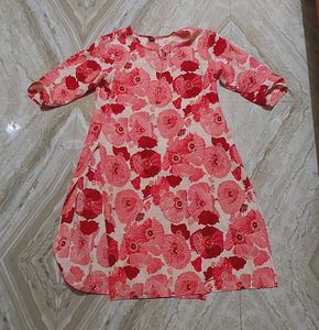 Pure Cotton Floral Print Kurti